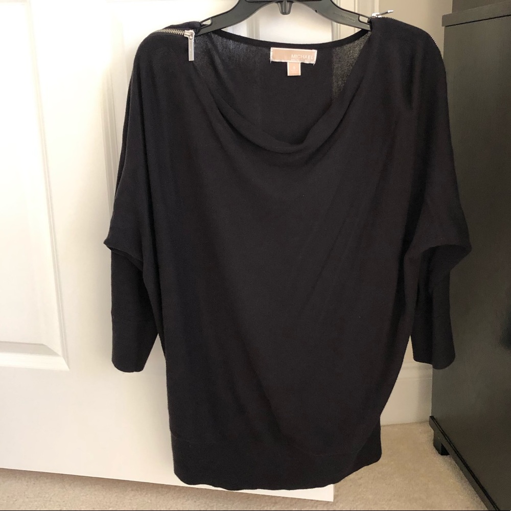 Michael Kors Double zip drape neck sweater